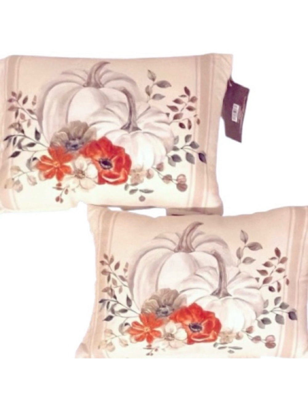 🆕- SET OF 2- White Pumpkin Harvest Pillow
Size: 10" H x 15" W x 4.75" D